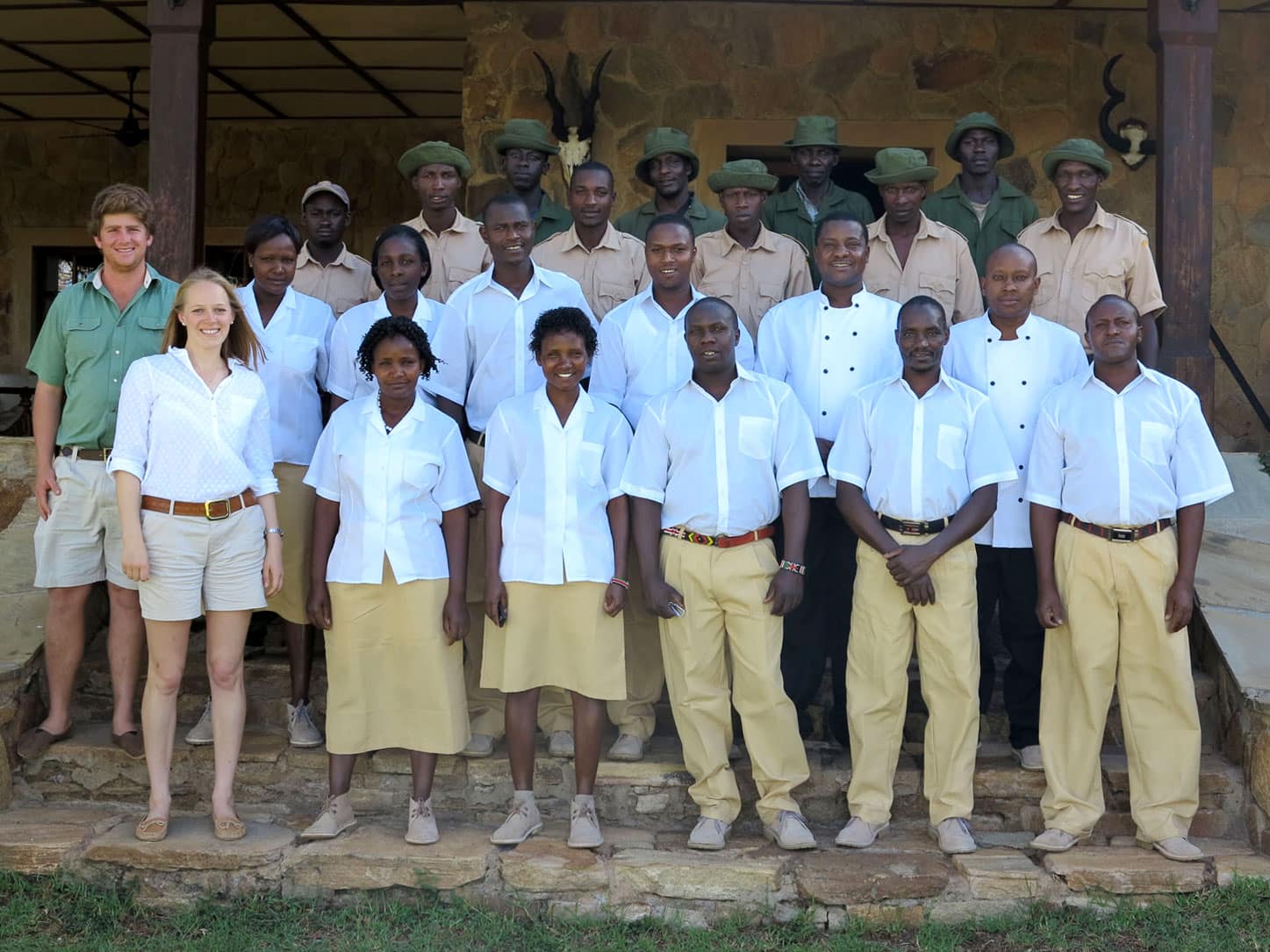 The Sosian team photo of some of the Guides, Chefs and Security staff
